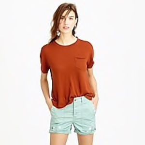 Italian featherweight cashmere pocket T-shirt